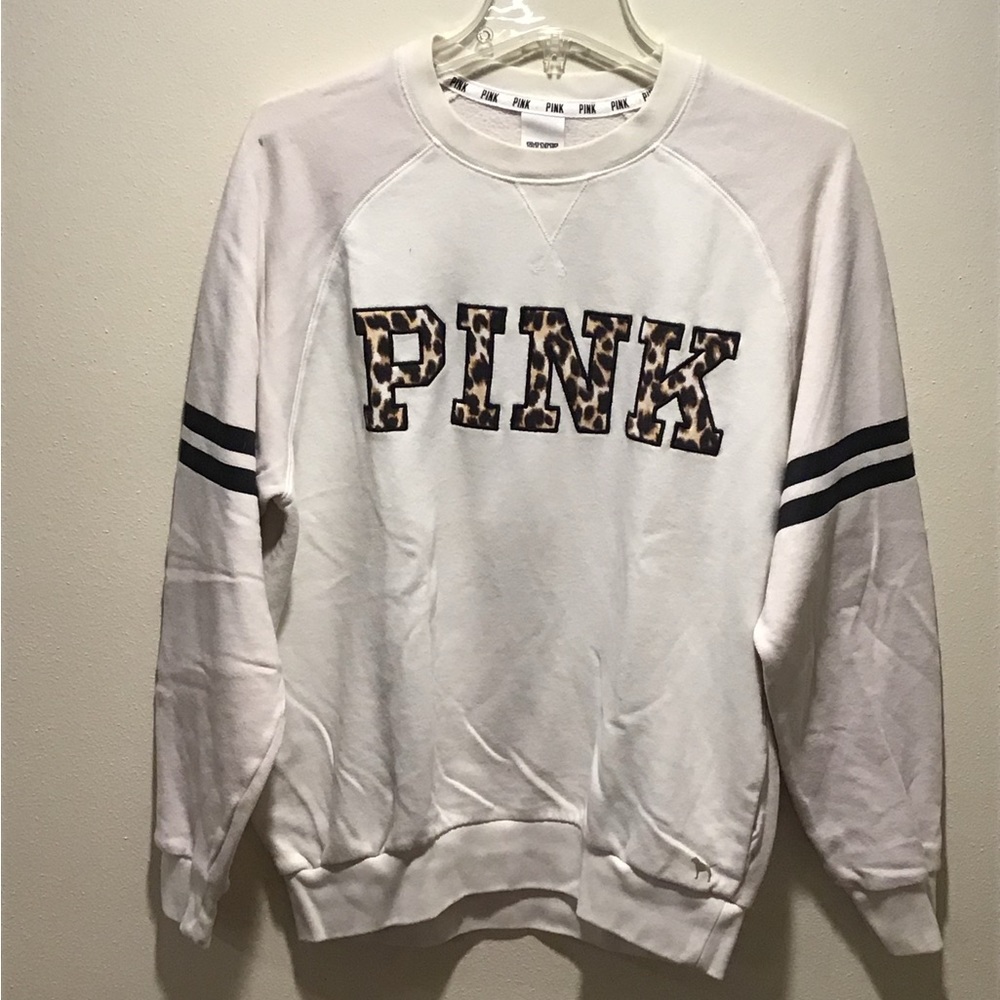 White/cream pull over PINK by Victoria Secret crew sweater